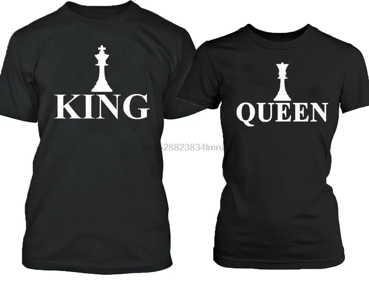 2019 горячая Распродажа 100% хлопок ручной работы Король Queen шахматы пара футболка