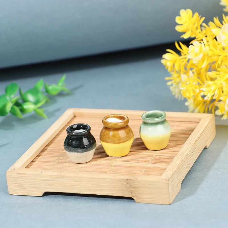 

New Doll Accessories Mini Bottles Jars With Cork Dessert Can Doll House Miniature Kitchen Candy Bar Food Jar Decoration Vase