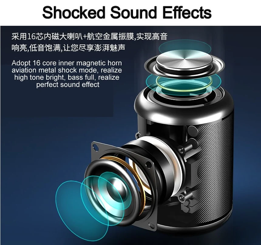 mini portable bluetooth speakers box v8 subwoofer stereo shocked hifi sound office handsfree fm tf usb aux outdoor audio player free global shipping