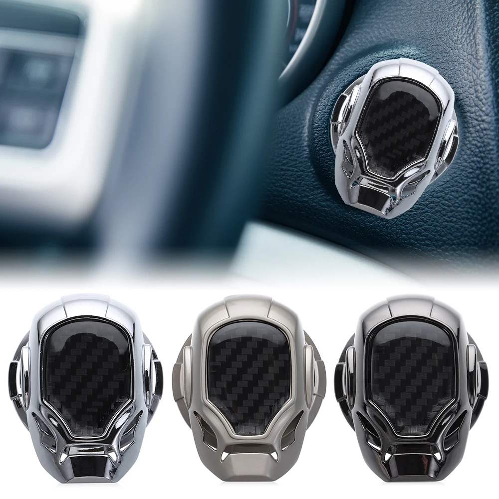 

Iron Car Interior Engine Ignition Start Stop Push Button Switch Button Cover Carbon Fiber Trim Sticker 3D Car Interior Accessory