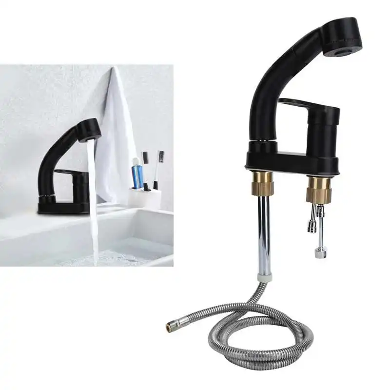 

Поворотный Смеситель для кухни G1/2, кран для горячей и холодной воды с выдвижным распылителем, смесители для ванной