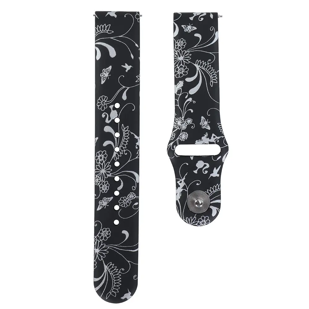 black silver hua 18 мм 20 мм 22 мм силиконовый ремешок для huawei/Withings/samsung Galaxy/gear s3/Amazfit Bip Смарт-часы замена Широкие ремешки - Цвет ремешка: black silver hua
