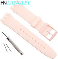 replacement waterproof jelly silicone rubber watch strap watch band for swatch 16mm 17mm 19mm 20mm watch accessories