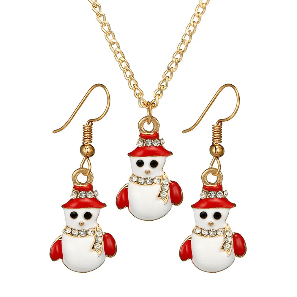 Милые рождественские серьги ювелирные изделия красочная эмаль снеговик кулон