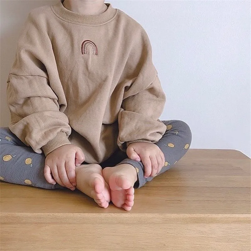 

Свитшот детский хлопковый, с длинным рукавом, Радужный, осенний, 2020