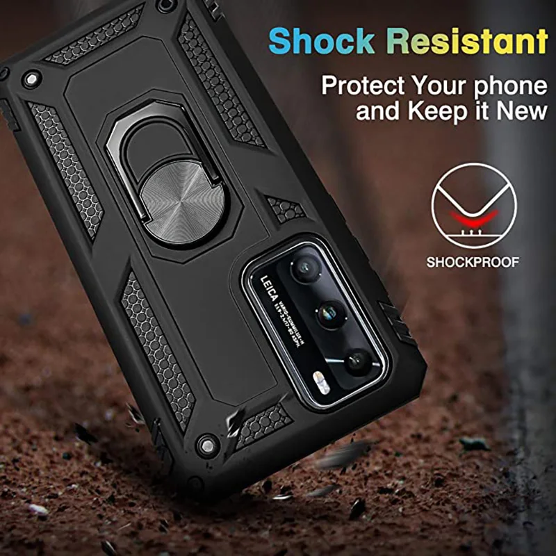 armor soft shockproof phone case for huawei mate 40 30 20 p40 lite pro plus psmart y7p y8p car ring stand holder protective case free global shipping