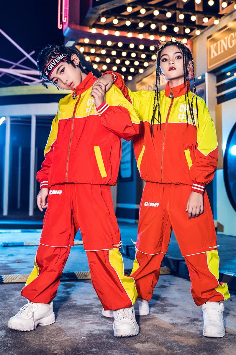 

Jazz Dance Costume Unisex Handsome Hip Hop Children'S Street Dance Costumes For Girls Boys Stage Competition Clothing DWY2377-1