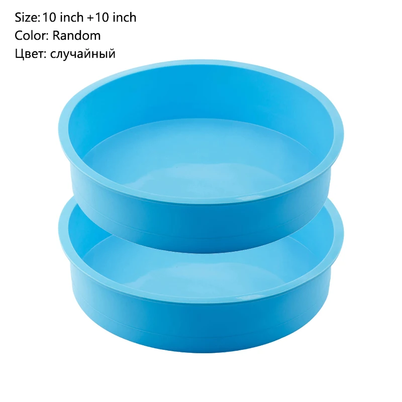2pcs 10inch 2/4 шт. разноцветные Круглые Форма торта силикона прессформы Кухня формы для выпечки Инструменты для тортов DIY десертов мусс силиконовые формы для выпечки - Цвет: 2pcs 10inch