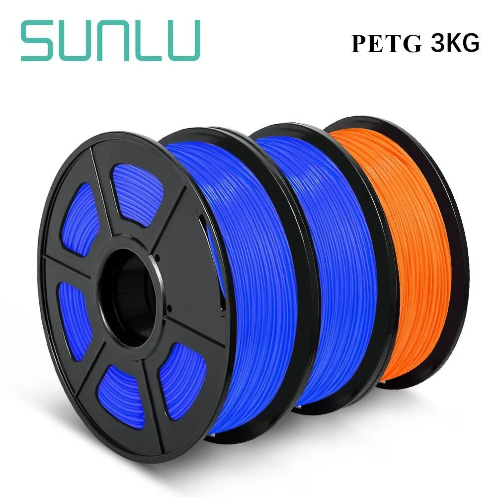 

SUNLU PETG Filament 1kg 1.75mm FDM 3 Rolls/Set 3D Printer Material with Spool High Strength Non-toxic 100% No Bubble Filaments