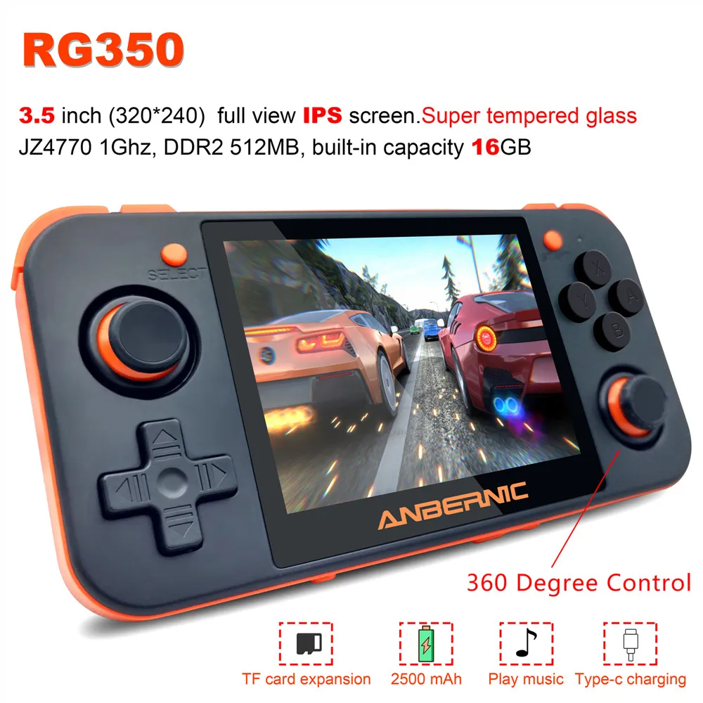 Ретро игровая консоль RG350 3 5-дюймовый IPS-экран 32 ГБ 10000 игр ps1 64-битная игра opendingux 18