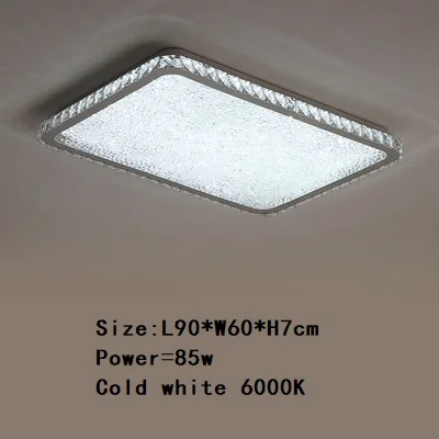 L90xW60cm Cold white Современный хрустальный светильник-люстра в виде подсвечника кристальная круговая квадратная iluminaria люстры потолочные люстры de cristal luminarias - Цвет абажура: L90xW60cm Cold white