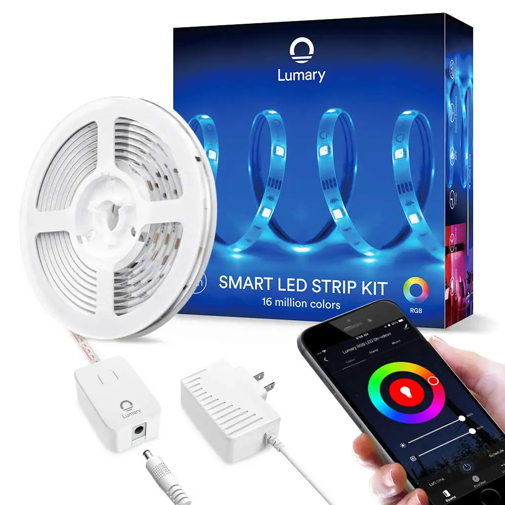 Подсветка умного Wi-Fi полосы света 16.4FT IP44 водонепроницаемый RGB 5050 Светодиодный
