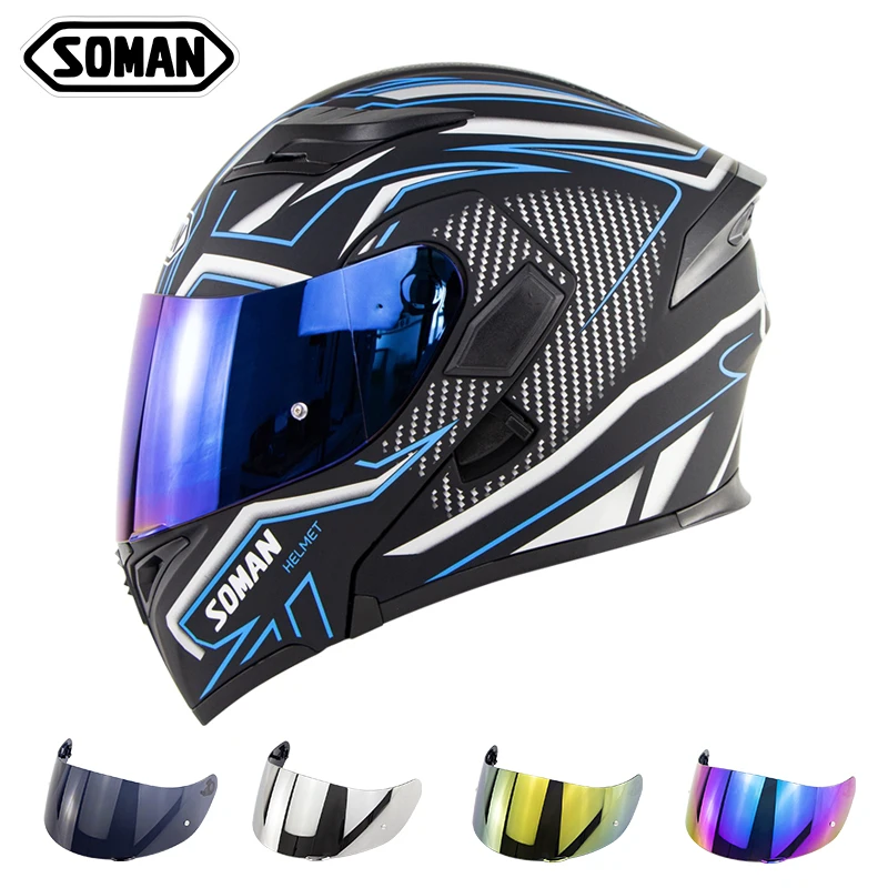 Двойные линзы мотоциклетные шлемы с бамбуковой модель Стрекоза K5 откидной