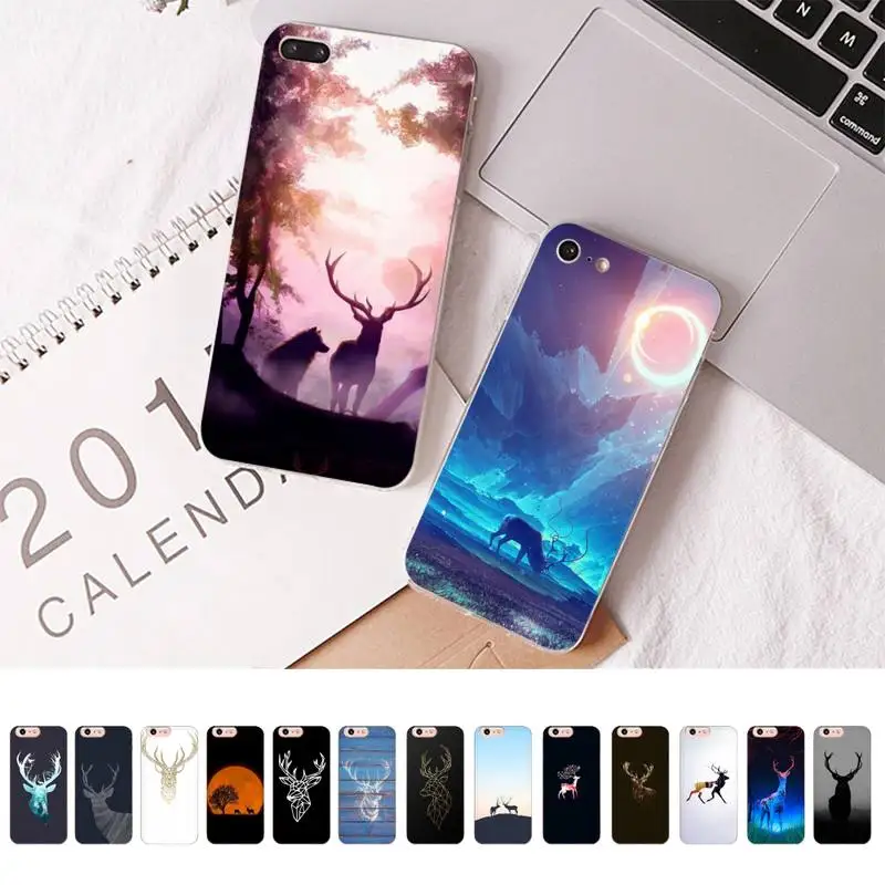 

Minimalist animal deer Phone Case for iPhone 13 11 12 pro XS MAX 8 7 6 6S Plus X 5S SE 2020 XR case