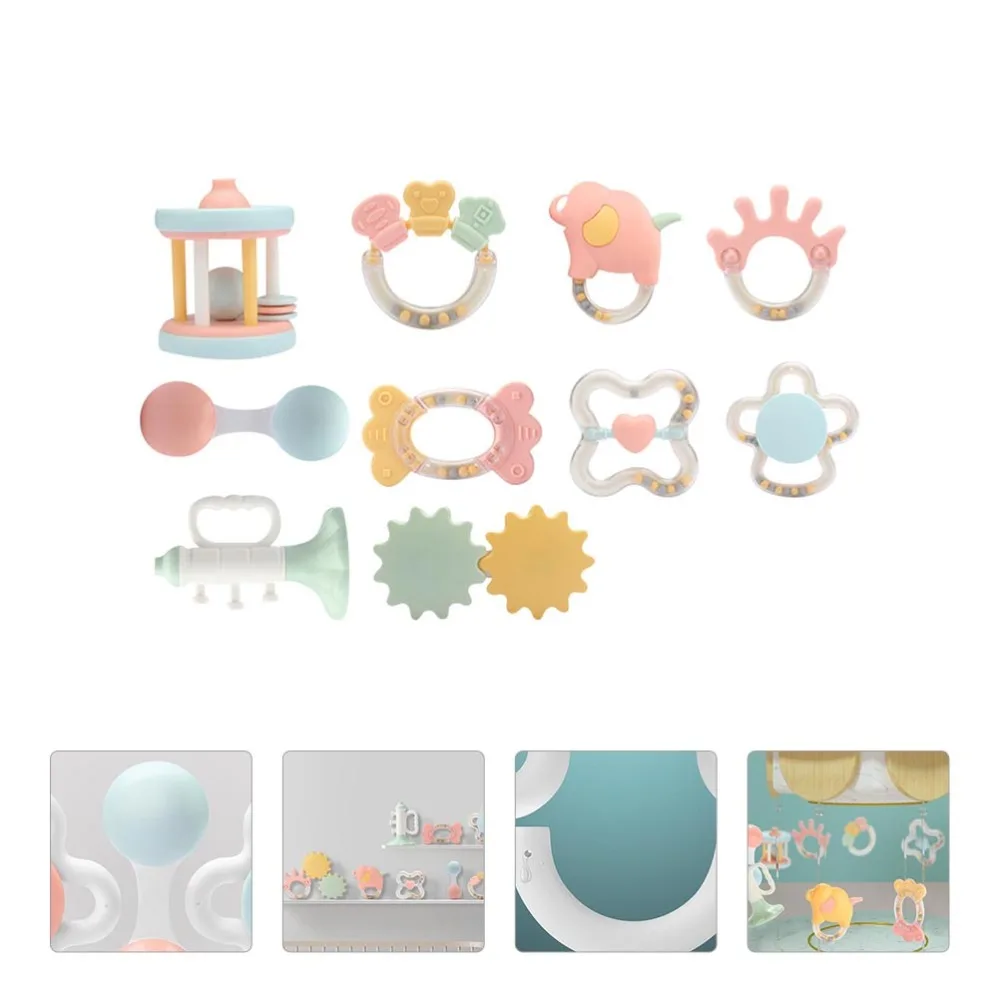 

1 Set Baby Rattle Teether Cartoon Grab Shaking Educational