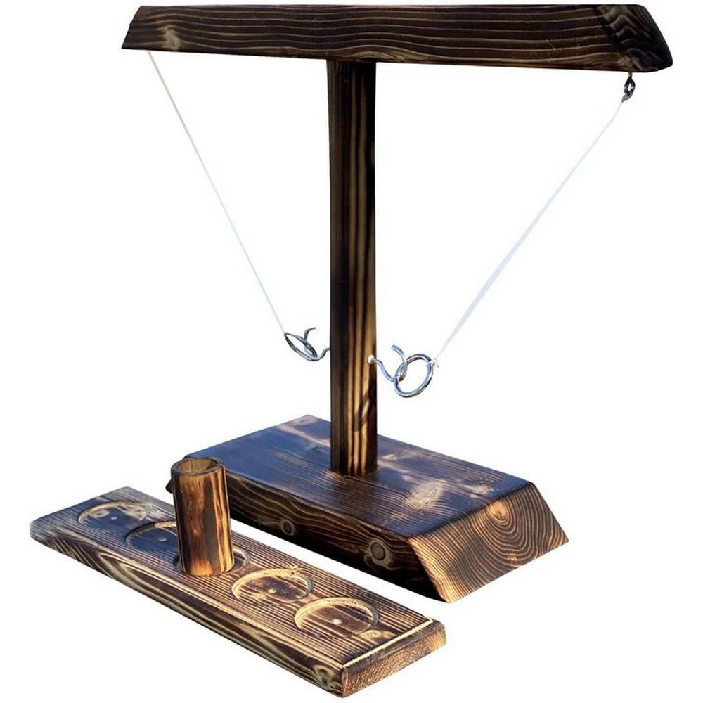 

Ring Games for Adults Handheld Games with Shot Ladder Bundle Outdoor Handmade Wooden Ring Hooks Fast-paced Interactive Game