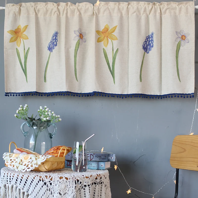 Короткие Занавески DUNXDECO для кухонной двери полузанавески в скандинавском