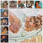 Алмазная вышивка, квадратная круглая картина с изображением толстой женщины, девушки, красивой красоты, 5D, FW07