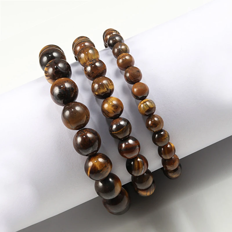 Рисунок натурального камня браслеты мужские 6 мм 8 10 тигровый глаз круглые бусины