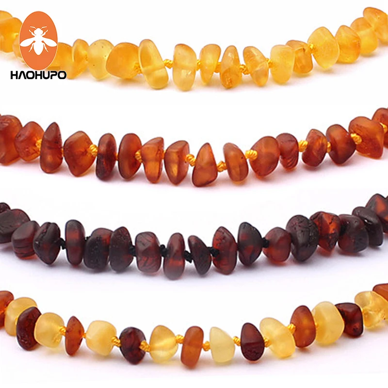 HAOHUPO 16 Colors Amber Teething Bracelet/Necklace for Baby Adult Lab Tested Authentic 8 Sizes Natural Amber Stone Women Jewelry