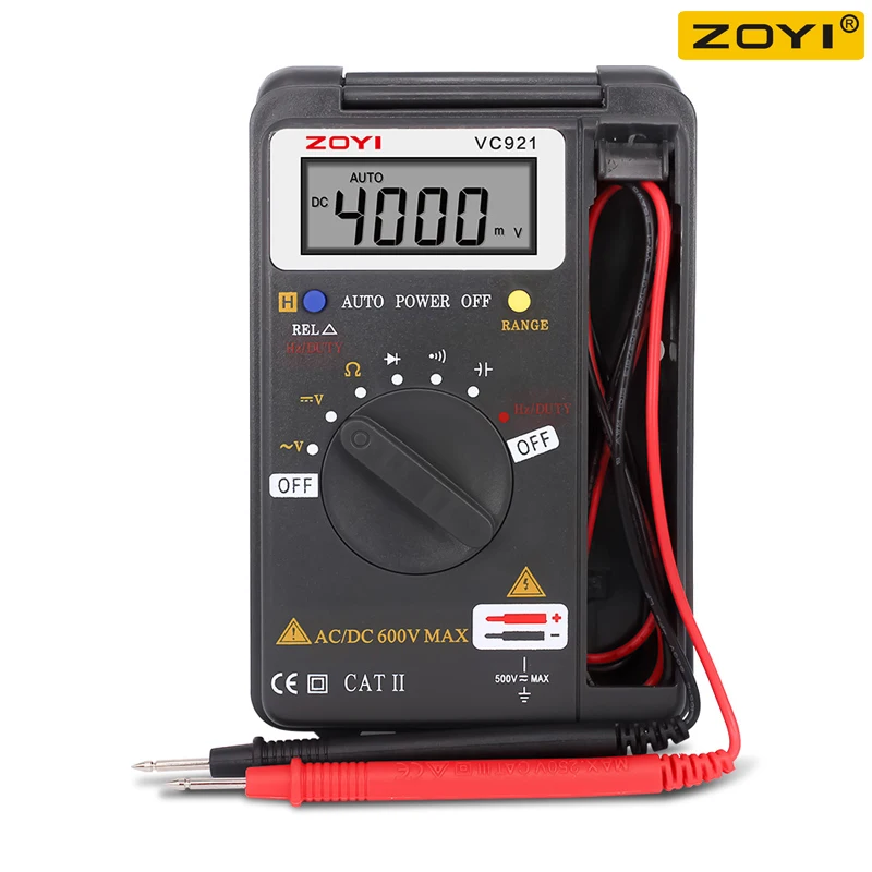 

ZOYI-multimetro Digital de bolsillo VC921, probador en T de 4000, вольтметр de rms, аккумулятор