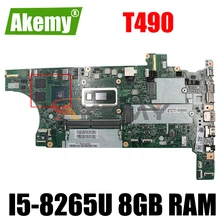For Lenovo T490 Laptop Motherboard FT490 FT492 FT590 FT531 NM-B901 MainBoard With i5-8265U 8GB RAM + GPU 100% fully tested