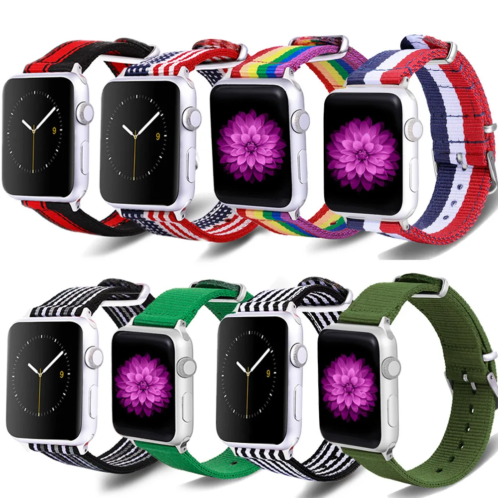 

Band For Apple Watch Series 5 3/2/1 38MM 42MM Nylon Soft Breathable Replacement Strap Sport Loop for iwatch series 4 5 40MM 44MM
