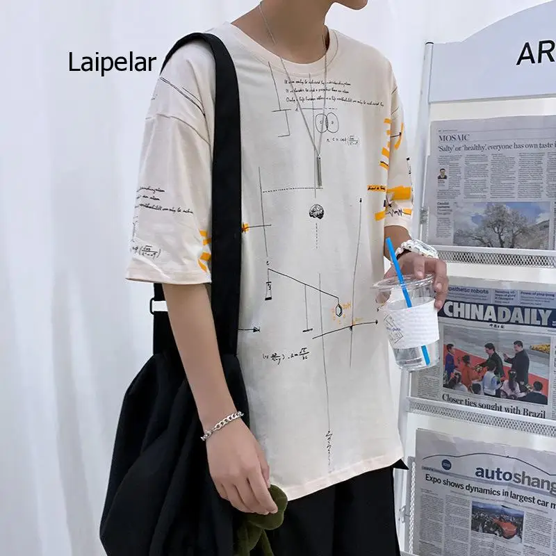 Футболка мужская оверсайз с коротким рукавом чёрная/белая