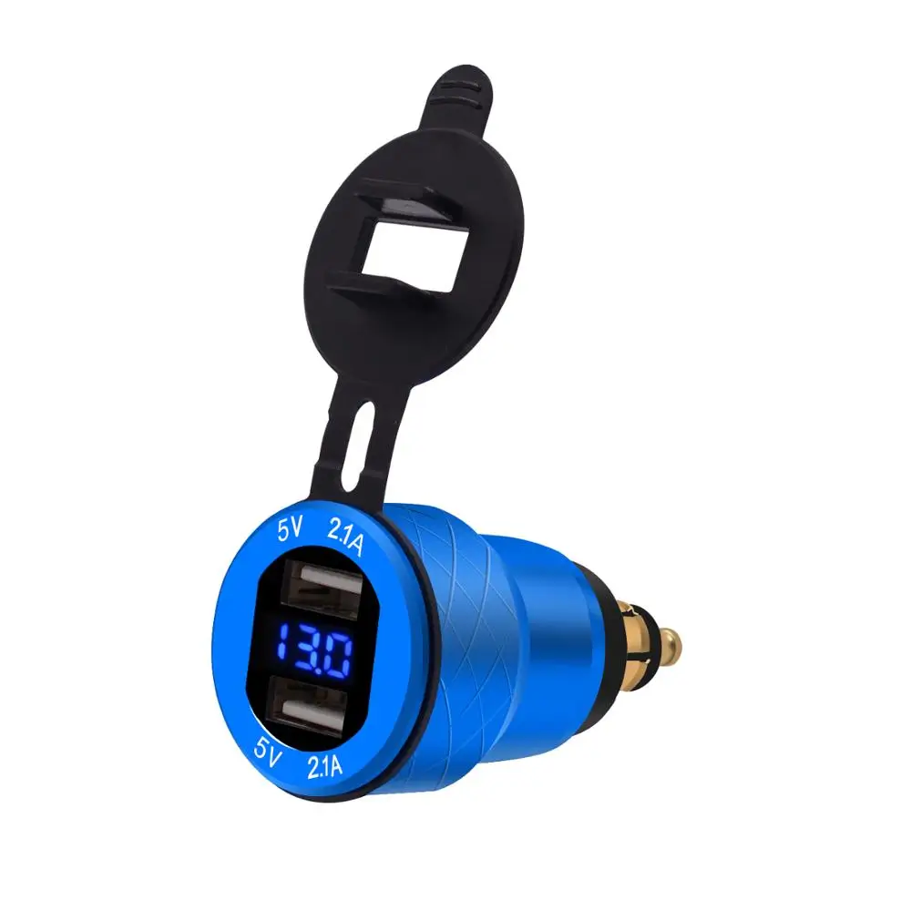 Автомобильное зарядное устройство QC 3 0 4.2A алюминиевый двойной USB мото