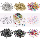 200 шт Смешанные Цвет акриловые русскими буквами бисер плоский круглый Свободные Spacer Бусины для самостоятельного изготовления Шарм, изготовление украшений ручной работы аксессуары