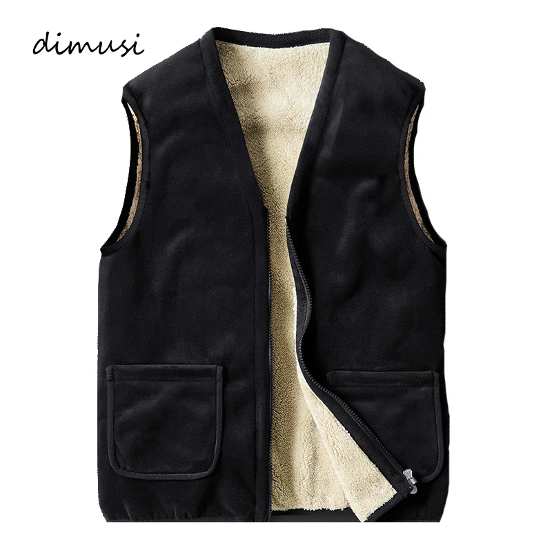 Мужская теплая флисовая жилетка DIMUSI повседневная утепленная мягкие жилетки