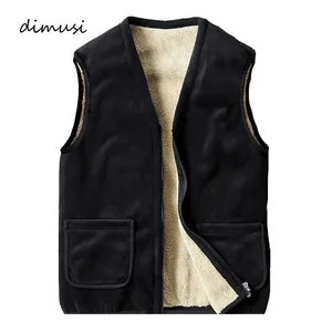 DIMUSI зимний мужской жилет, флисовый плотный теплый жилет, Повседневная теплая верхняя одежда, мягкие жилетки