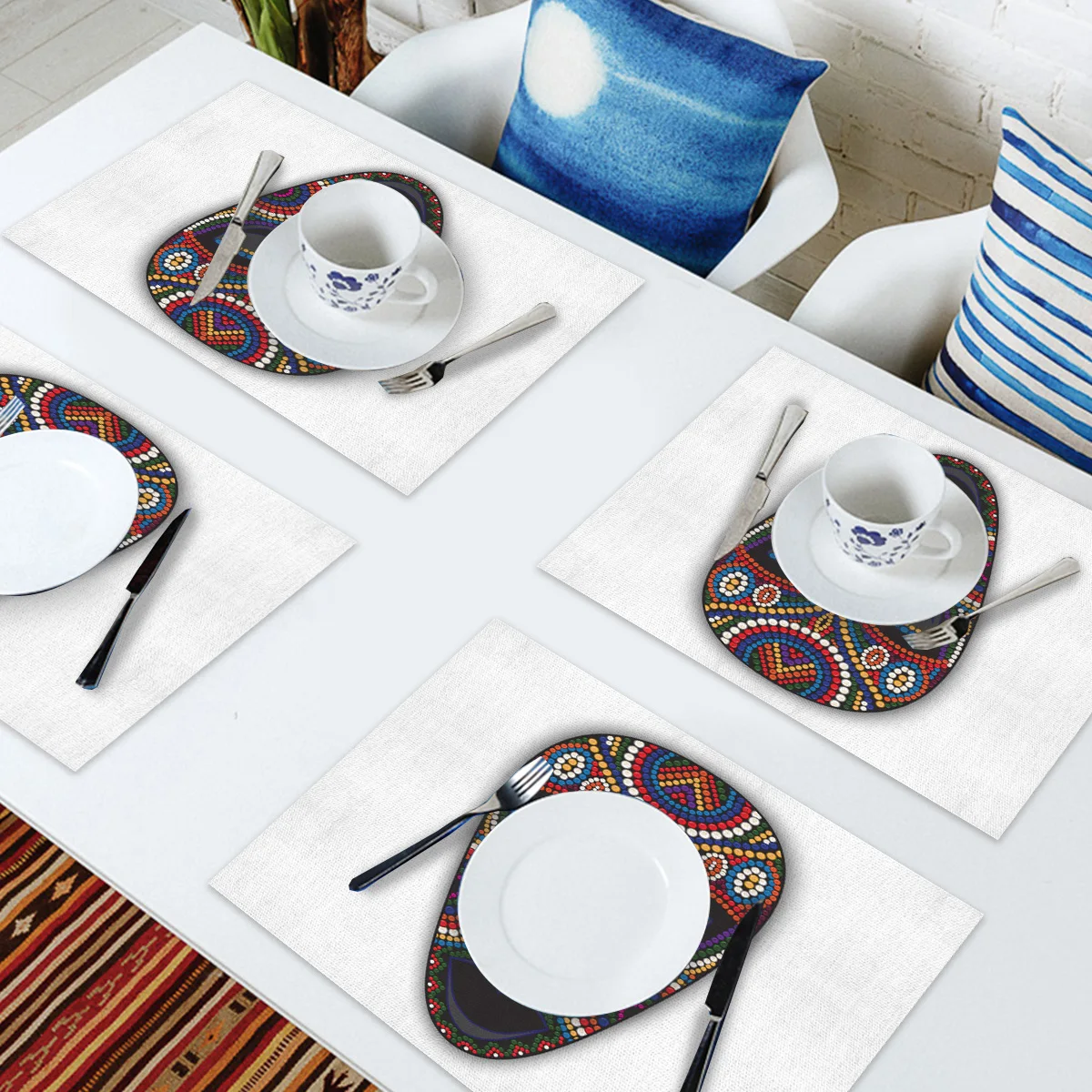 Набор 4/6 столовых приборов для обеденного стола маски индейцев африканских