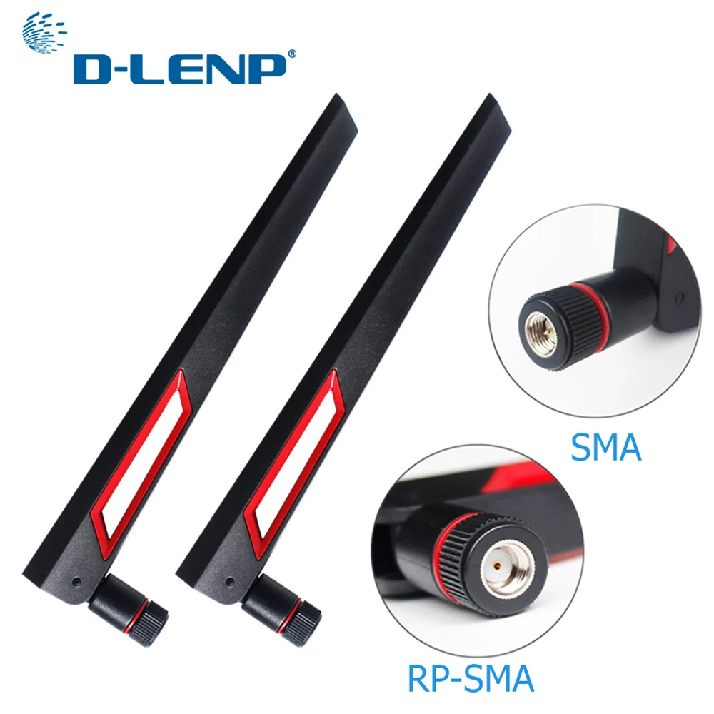 Dlenp 2 шт. 4G 5G 5 8G Wi Fi антенна двухдиапазонная 12dBi роутер SMA штекер (контакт)/фото
