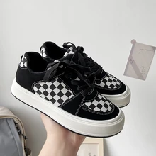 Zapatillas deportivas informales con plataforma para mujer, zapatos vulcanizados femeninos de tenis negros, bonitos e inteligentes, a la moda, para Primavera, 2022 (3)