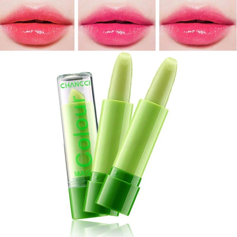 

New Moisture Lip Balm Aloe Vera Natural Lip Balm Temperature Color changing Makeup Lipstick Long Lasting Cosmetics
