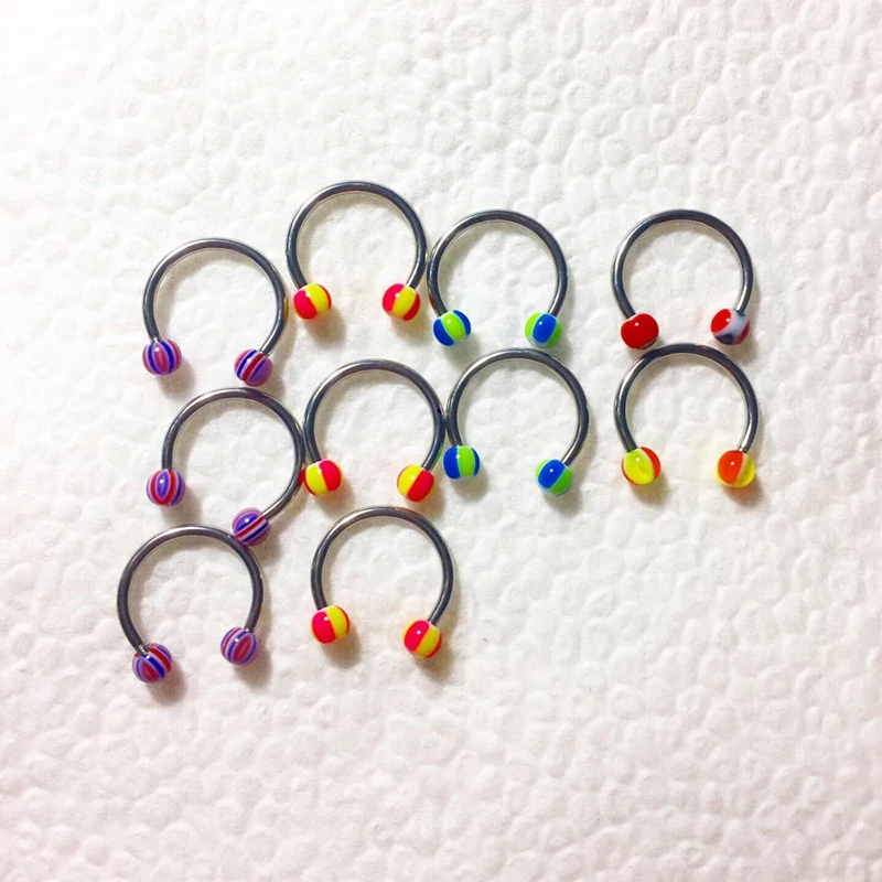 10/20 шт. акриловые кольца для носовой перегородки бровей спираль губ пирсинг хряща