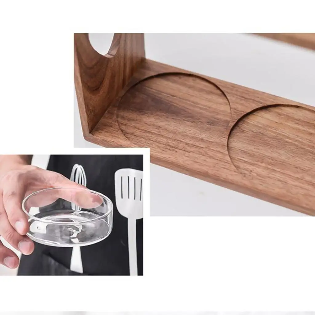 

Glass Utensil Organizer Wooden Rack,Chopsticks Barrel,Storage Container with Drain Tray,Kitchen Utensil Holder for Desktop