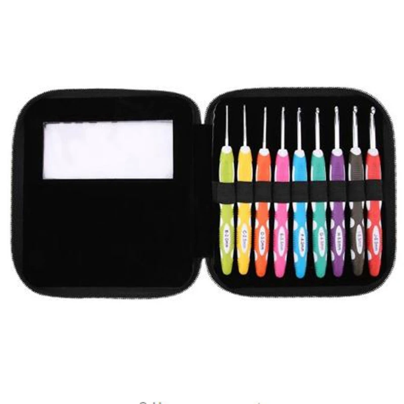 

9Pcs Crochet Hooks Set Knitting Smooth Needles Tools Ergonomic Crochet Set Case Home Use Sewing Tools For Diy Craft Tools Yarn W