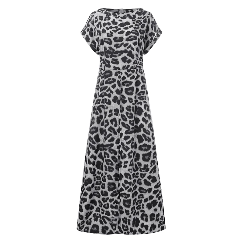 Винтажная блузка VONDA с леопардовым принтом женские рубашки коротким рукавом топы