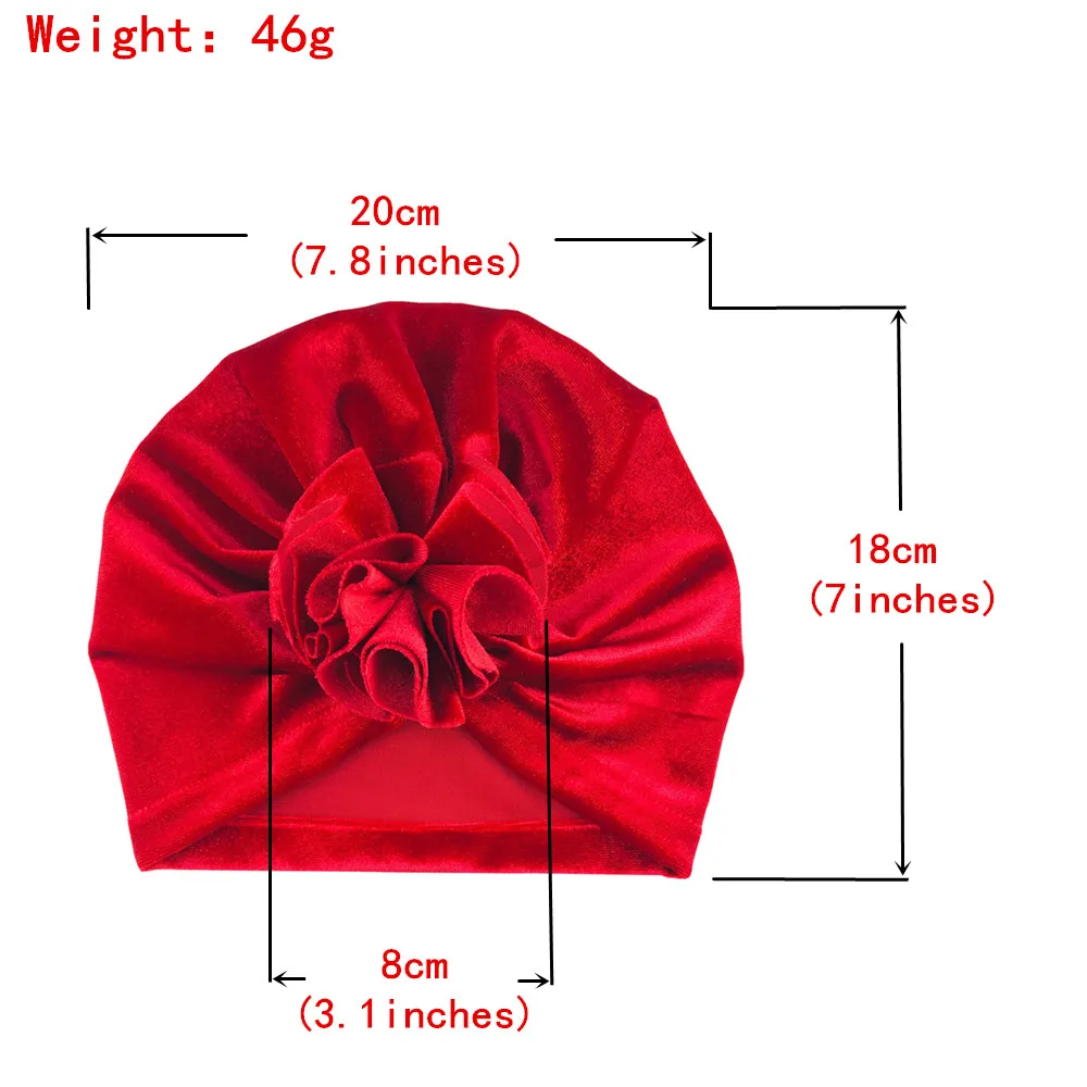 15 шт./лот, лидер продаж, бархатная Детская шапка-тюрбан, шапка для новорожденных девочек с цветами, Шапка-бини, осенне-зимняя шапка для малень... от AliExpress RU&CIS NEW