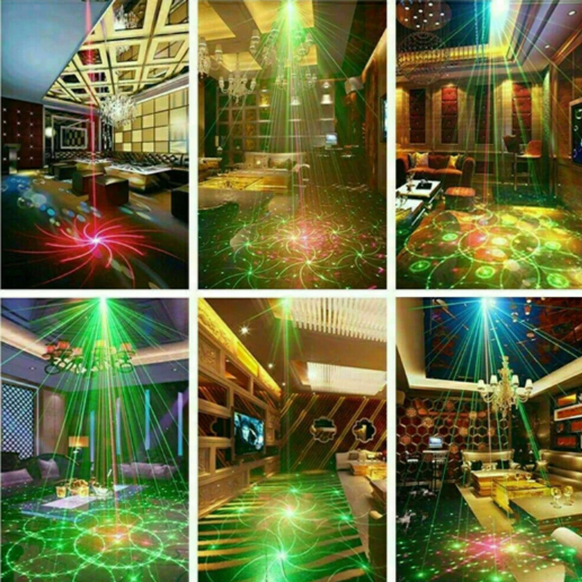60 kinds of RGB stage lights voice control music LED disco party show USB charging mini colorful laser projector | Лампы и освещение