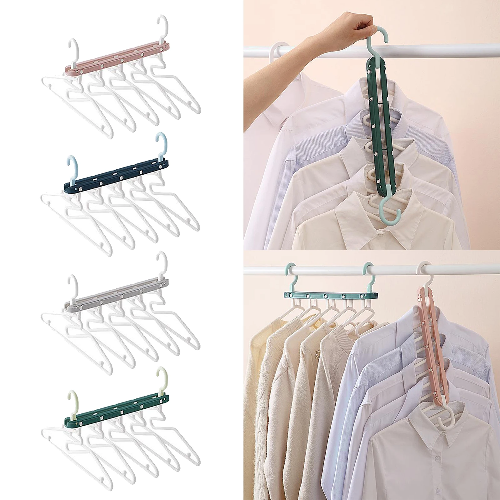 

5 in 1 Anti Slip PP Sweater Coat Hangers, Multi Layers Wardrobe Clothes Rack