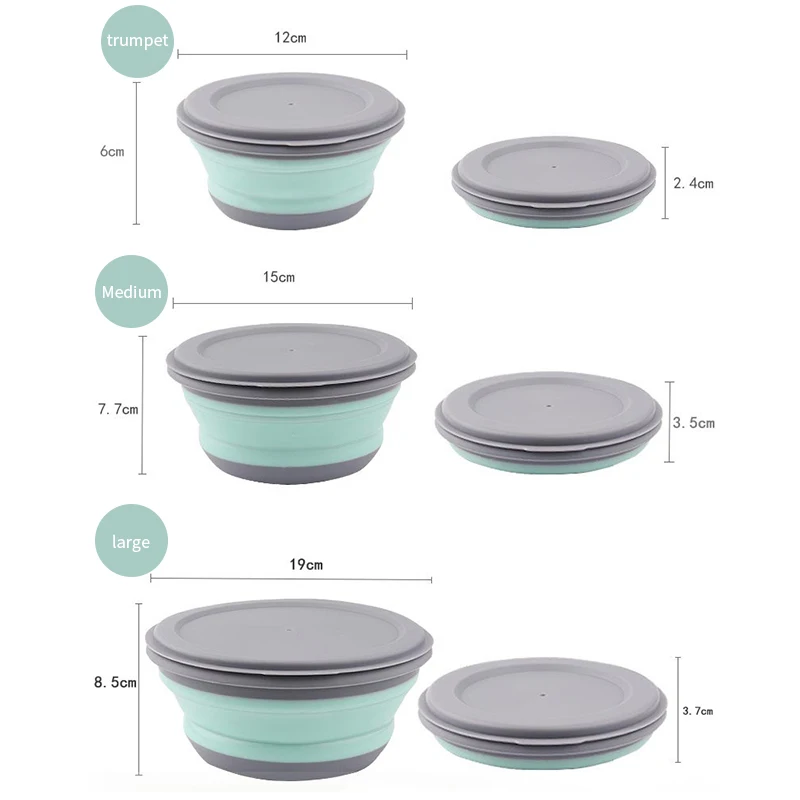 3 шт./компл. наборы чашек складной Ланч-бокс для кемпинга на открытом воздухе