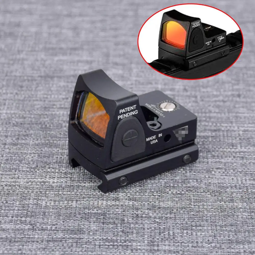 Оптический прицел Mini RMR с красной точкой регулируемый Коллиматор винтовочный Glock