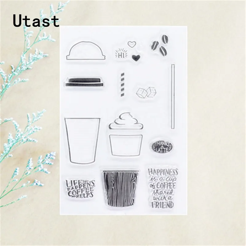 Наслаждайтесь Кофе прозрачные силиконовые штампы/прозрачный резиновый штамп