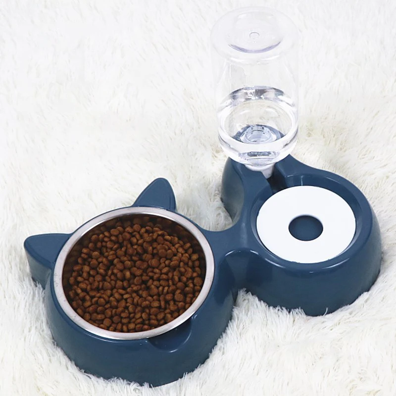 

2-in-1 Pet Cat Bowl Water Dispenser Automatic Water Storage Cat Food Bowl Water Container Kitten Drinking Dogs Feeder Waterer