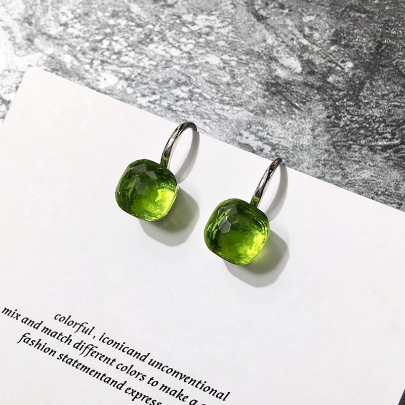 Женские серьги подвески с квадратными кристаллами|Серьги-подвески| |