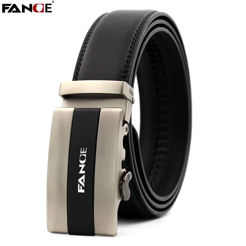 

FANGE men leather belt men belt automatic buckle high quality male Fashion jeans chain stretch solid luxury brand black FG3531A