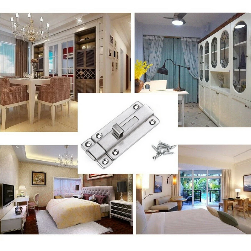 Silver Door Latch Lock Bolt Furniture Bathrooms Bedrooms Cabinet Cupboard | Обустройство дома